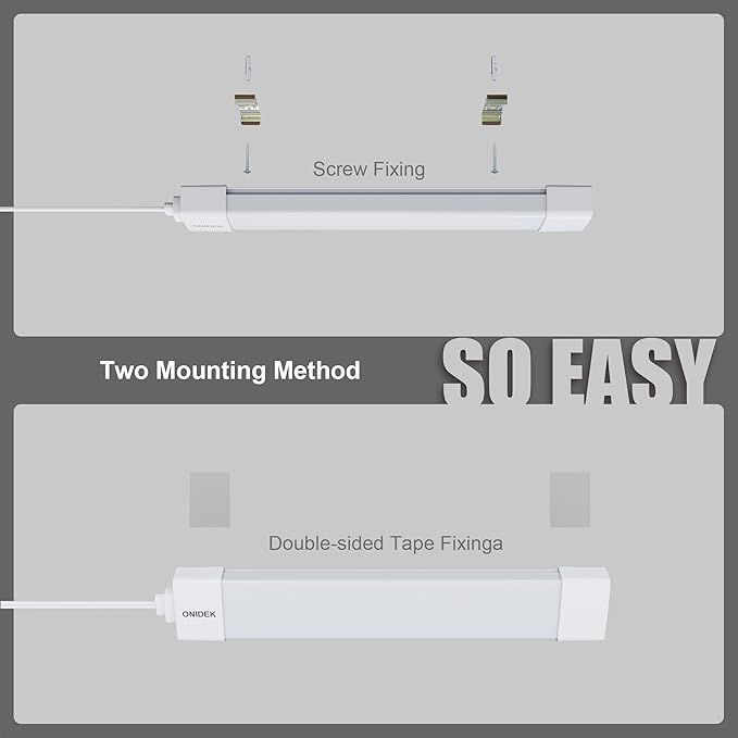 ONIDEK Under Cabinet Lights with Plug. 2700K-6500K Dimming and Color. with Wireless Control Panel and Remote Control.36W 3600LM for Garage, Kitchen, Bathroom, Closet, Office (45 inch-2PCS)