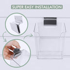 Clear Slatwall Bins, 4 Pack Slat Wall Accessories Cups Hooks Assemble Set Fit Most Slat Board Storage Systems Transparent Display Hanging Holder Organizers for Garage Shed Office Craft Tool (Medium)