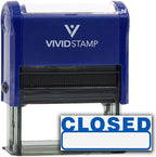 Basic Closed Self Inking Rubber Stamp (Blue Ink) - Medium