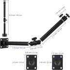 Mippko Articulating Wall Mount Camera Arm with 1/4 inch-20 Threaded Compatible with Digital/Security/Webcam/CCTV POV Camcorder/Video Light/Small Cameras,Adjustable Aluminium Alloy Arm