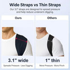 Back Posture Corrector Brace for Men & Women, Back-Anchored Shoulder Support, 3.1-Inch Wide Straps, Adjustable Upper Straightener & Lower Spine Support to Help Reduce Slouching, Wear Under Clothes