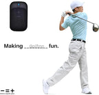 MINUS EQUALS PLUS - = + Golf Speaker/Wireless Wearable Bluetooth Speaker/Portable/Clip on/Up to 18hrs of Battery Life/Built-in Mic for Hands-Free Music and Calls/Water Resistant/Modern Design (Blue)
