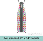 oliso Ironing Board Cover – 100% Cotton with Professional Felt Pad, Fits Standard 54" x 15" Boards – Secure Fit with Wide Elastic Edge & Adjustable Straps – Silhouette