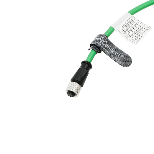 AConnect M12 A Code 8 Pin Female to Flying Leads Cable Industrial Aviation Sensor Waterproof Electrical Shielded Cable for Industrial Cameras Automation Device Network Fieldbus Module 3M
