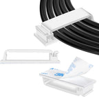 XHF 100 PCS Self Adhesive Cable Clips(L) White,Wire Clips Cable Management Wire Organizer Cord Holder for Under Desk, Car, Wall, TV PC Ethernet Cable