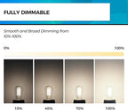 Hizashi Vintage LED Edison Bulb Dimmable, 6W Equivalent 60W, 4000k Neutral White, 700LM, E26 Base Light Bulbs, High CRI 95+ Eye Protection, Clear Glass, Pack of 24