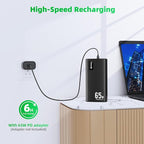 PSOOO 50000mAh Power Bank 65W, Portable Charger,External Battery Pack for Outdoor Camping, Home & Office. Emergency Back-up Power for Smartphones, Tablets and Laptop
