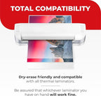 5MIL Thermal Laminating Sheets (125 Count) Photo, Card, Notecard, ID Badge, and Business Card Sizes, Dry-Erase Friendly Laminating Pouches, Compatible with Laminators, Crystal Clear Laminated Finish
