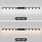 DIKAIDA 12 Light Bathroom Light Fixtures, Black Bathroom Lighting Fixtures Over Mirror Matte Black Modern Vanity Lights Wall Lighting for Mirror Bedroom, Living Room (78.7inch)