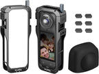SMALLRIG Cage for Insta360 X5 Accessories, Aluminum Alloy Protective Case for Insta360 x5 with Quick Release, Built-in Cold Shoe Mounts & 1/4" Threads, with Silicone Lens Guard Cap - 5195