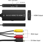 Arector RCA/S-Video to HDMI Converter, S Video+ AV to HDMI Converter with (RCA and Svideo Integrated), Compatible for PAL/NTSC/TV/PC/PS1/PS2/ STB/Xbox/VHS/VCR/DVD