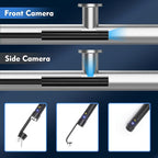 Dual Lens Endoscope Camera with Light, 4.3" Borescope with Photo/Video Function & Free(Built in 32GB Card), 16.4FT Semi-Rigid Snake Cable with IP67 Waterproof for Pipe, Engine & HVAC Inspection