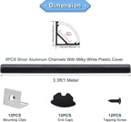 VST 6pack 3.3 ft LED Channel, V Shape Led Diffuser Channel, LED Aluminum Channel System with Black Cover, End Caps and Mounting Clips, Aluminum Profile for LED Strip Light Home Decoration