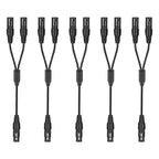 5 Pack XLR Splitter Cable,1 Female to 2 Male, 1.5FT Stereo Mic to L&R Audio Y-Splitter Cable