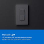 Lutron Claro Smart Switch 3-Way Kit for Caseta Smart Lighting, Includes Wall Plate, Pico Paddle Remote, and Bracket, Neutral Required, DVRF-PKG1S-WH