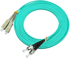 Jeirdus 30Meters 100ft SC to ST Duplex 50/125 10G OM3 Multi-Mode Fiber Optic Cable Jumper Optical Patch Cord SC-ST