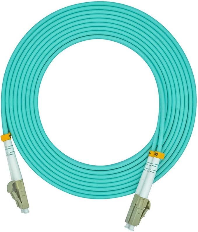 Jeirdus 15Meters 49ft LC to LC Duplex 50/125 10G OM3 Multi-Mode Fiber Optic Cable Jumper Optical Patch Cord LC-LC