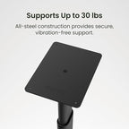 Kanto SPH Universal Height Adjustable Floor Speaker Stands for Bookshelf Speakers up to 30 lb (13.6 kg) | 24”-42” Height Adjustment | Internal Cable Management | Pair | Black