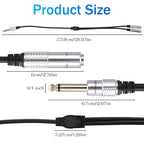 6.35mm TS Guitar Signal Audio Y Splitter Cable, 1/4 Inch Mono Male to Dual Mono Female Jack Adapter with Gold Plated Connectors, Audio Y-Adapter for Microphone Speaker HiFi System Guitar(50cm/1.6ft）