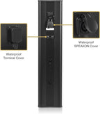 Sound Town Weatherproof Compact Aluminum Line Array Column Speaker with Wall Mount Bracket, 4 x 3 Woofers, 2 x 1.2 Dome Tweeters, Black, for Church, Indoor & Outdoor Installation (CARPO-M42B)