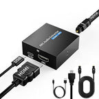 192KHz ARC Audio Extractor, HDMI ARC to Toslink/Optical+3.5mm AUX Output, HDMI to Optical Audio Adapter with Optical Cable, ARC to RCA Audio Converter for TV Amplifier Speaker/Soundbar/Headset