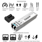 OPSTRAN 10GBASE-LR SFP+ Optical Transceiver Module Compatible with Juniper QFX-SFP-10GE-LR EX-SFP-10GE-LR SRX-SFP-10GE-LR 10G SFP+ LR 1310nm 10km DDM Duplex LC SMF