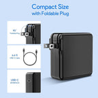 Mac Book Pro Charger, 61W/67W USB C Charger Power Adapter for MacBook Pro/Air 13/14 Inch, for MacBook 12 Inch,Included USB-C Charge Cable (6.6ft/2m) Black