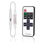 RF Mini Wireless LED Remote Controller for Single Color 3528 5050 COB LED Strip Lights,Wireless LED Control with DC Connector,RF Dimmer Switch for DC 5-24V LED Ribbon Led Shelf Lights Cabinet