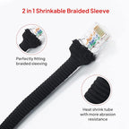 Sonoreboom 2 in 1 Heat Shrink Braided Sleeving Fabric Tubing-Ideal fit Irregular Shape Hose/Cable/Wire (1/2"(12mm), 14FT)