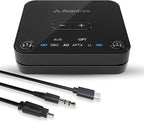Avantree Audikast 3 – Bluetooth 5.3 Transmitter for TV Audio via Optical & AUX Outputs Only, aptX Adaptive, Dual Headphone Connection, 100ft Range – Not for HDMI–Only TVs