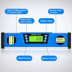 Digital Level and Protractor, 10 Inch IP54 Protected Electronic Bubble Inclinometer Angle Finder Gauge with Large LED Backlight Display & Magnetized V-Groove Base Carrying Bag Included (Blue)