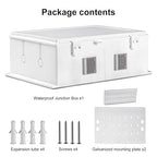 Namunanee Outdoor Electrical Junction Box, ABS Water Resistant Enclosure with Internal Mounting Panel & Hinged Cover, 16.1" H* 12.2" L* 5.9" W