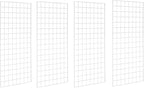 NEESEEYEE Commercial Grade Gridwall Panels – Heavy Duty Grid Panel for Any Retail Display, 2’ Width x 4’ Height, 4 Gridwall Panels Per Carton (White Finish)