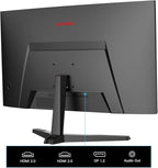 KOORUI 24 inch Curved Gaming Monitor 180Hz FHD 1080P Computer Monitor, 1ms 1500R Display, Adaptive Sync, FreeSync Premium, HDMI 2.0X2 & DP 1.2, VESA, Tilt, 24E6CA