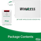 Smart Caregiver Cordless Bed Exit Alert - Includes Cordless Monitor with 20in by 30in Bed Pad