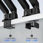 EVEO Premium Dual Monitor Mount 14"-32” Dual Monitor Arm VESA Bracket Adjustable Height Gas Spring Dual Monitor Stand, Screen Full Motion Dual Monitor Arm-Computer Monitor Stand for 2 Screens - Black