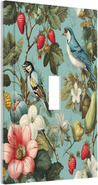 Bvtewkhz William Morris Flower 1 Gang Single Toggle Wall Plate Cover Decorative Light Switch Covers Electrical Faceplate Switch Plates for Bathroom Kitchen Home