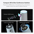 NUROUM C20(2nd Gen) HD Conference Webcam, 1080P Video Conferencing Camera with Microphone and Speaker, All in One Computer Camera for Desktop, 13ft Voice Pickup, AI Noise-Cancellation, USB Plug&Play