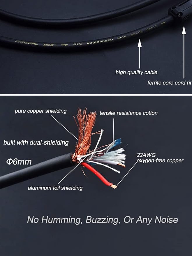 JORZOR Audiophile RCA to 2RCA Subwoofer Cable,1 RCA Male to 2 RCA Male Audio Cable RCA Y-Adapter,Oxygen-Free Copper,Nylon Braided Jacket (3M(9.9FT)) (RANHANG1)