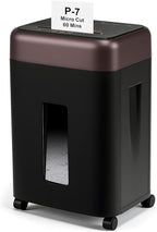 P-7 High Security Paper Shredder(1 * 5mm), 8-Sheet Micro Cut, 60-min Runtime, 9.2 Gallons Wastebasket, Auto Jam-Proof Paper Shredder Heavy Duty for Home Office