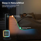 LEVOIT Tower Fan for Bedroom, 25ft/s Velocity Standing Fan with 28dB Quiet for Sleep, Remoter, 12H Timer, 5 Speeds, 4 Modes, 90° Oscillation for Home, Office, Indoor, Bladeless 36 inch, White