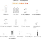 Automatic Curtain Opener - Gifts for Women and Men, Smart Curtain Opener with Remote for Roman/U/T Rails, Bluetooth Curtain Opener with App/Timer, Compatible with Alexa and Google Home