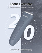 MANSPOT Electric Groin Hair Trimmer Hair Finishing Trimmers, Men's Shaving & Grooming Sets Kit with 4 Guards and Replaceable Ceramic Blade Heads,Waterproof Wet/Dry Trimmer,90 Minutes Shaving Tools