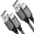 etguuds USB A to USB C Cable 6ft, 2-Pack, 3A Fast Charging Type C Charger Cord for iPhone 17 16 15 Pro Max 16e 17 Air, Samsung Galaxy S25 S24 S23 S22 S21 S20 A17 A16 A56 A55 Flip Fold, Gray