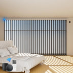Blindify Motorized Vertical Blinds Compatible with Alexa Google Home, Light Filtering Sliding Door Shades Smart Vertical Blinds Remote Control Customize, Pure Deep Grey