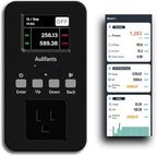 Aulifants LP405 25A Heavy Duty Smart Plug Meter Sockets Industrial Energy Monitor Trip-Rate Billing, OVP/UVP/OLP Color Screen Magnetic Relay Offline Logging WiFi Tuya/Smart Life for AC/Heaters