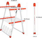 SHARNDY Electric Heated Clothes Drying Rack,Foldable Heated Garment Dryer with Timer Shut-Off Laundry Rack for Clothes Shoes Socks,Aluminum Alloy,Red,Plug & Play,(39.37x25.98x23.82in)