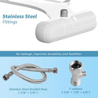Ultra-Slim Bidet Attachment for Toilet, Non-Electric Dual Nozzle (Rear & Feminine Wash), Adjustable Fresh Cold Water Pressure, Stainless Steel Inlet, Easy to Install(Blue & White)