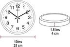 HITO 10” Silent Wall Clock Battery Operated Non Ticking Sweep Movement Glass Cover Silver Aluminum Frame, for Kitchen, Bedroom, Home Office, Living Room Decor (Blue)