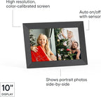 Aura Stone Digital Picture Frame - 10.1" HD Mat Display | Wirecutter's Best Digital Frame for Gifting - Send Photos Directly from Your Phone | Quick & Easy Setup Over WiFi - Free App | Black